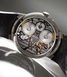 caseback MB&F Perpetual Evo Zirconium limited edition red dial  Zirconium preowned watch at A Collected Man London
