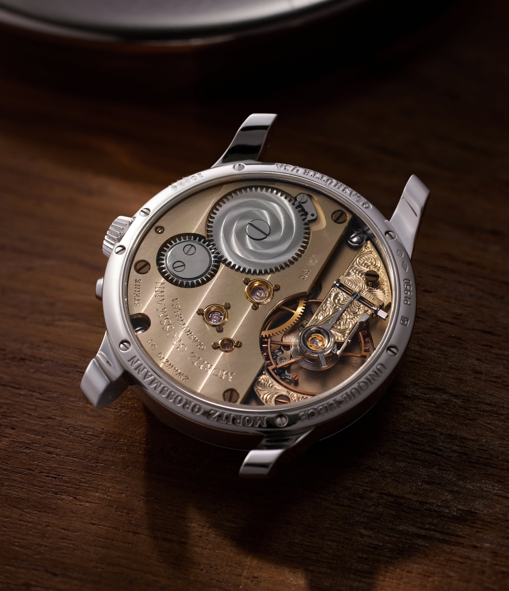 caseback Moritz Grossmann Atum MG01.B-03-A000810 Platinum preowned watch at A Collected Man London