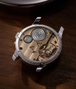 caseback Moritz Grossmann Atum MG01.B-03-A000810 Platinum preowned watch at A Collected Man London