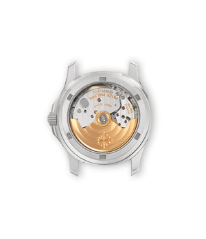 caseback Patek Philippe Aquanaut 5066A-001 Stainless Steel preowned watch at A Collected Man London