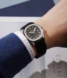 on the wrist Patek Philippe Aquanaut 5066A-001 Stainless Steel preowned watch at A Collected Man London