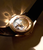 caseback Patek Philippe Aquanaut Travel Time 5164R-001 Rose Gold preowned watch at A Collected Man London