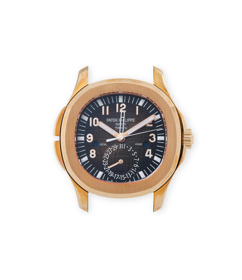 buy Patek Philippe Aquanaut Travel Time 5164R-001 Rose Gold preowned watch at A Collected Man London