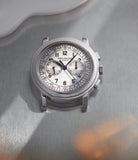 independent watchmaker Patek Philippe Chronograph 5070G-001 White Gold preowned watch at A Collected Man London