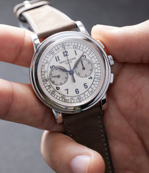 rare Patek Philippe Chronograph 5070G-001 White Gold preowned watch at A Collected Man London