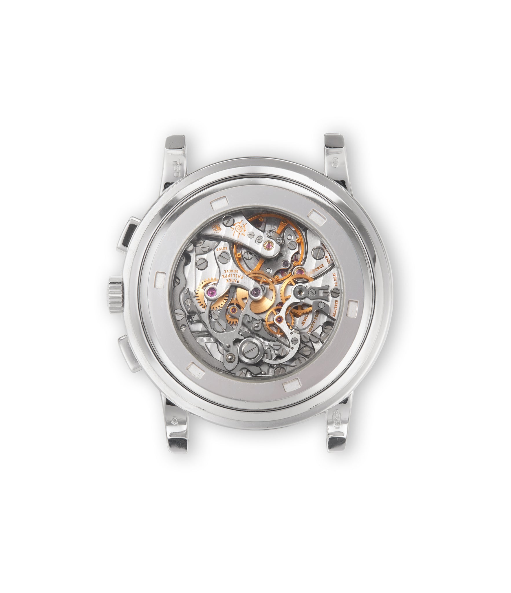 caseback Patek Philippe Chronograph 5070G-001 White Gold preowned watch at A Collected Man London