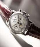 rare face Patek Philippe Perpetual Calendar Chronograph 3970E Platinum preowned watch at A Collected Man London