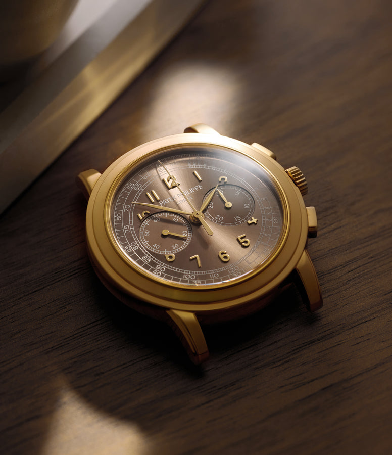 rare Patek Philippe Saatchi Edition Chronograph 5070J-012 Yellow Gold preowned watch at A Collected Man London