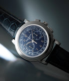 rare Patek Philippe Chronograph 5070P Platinum preowned watch at A Collected Man London
