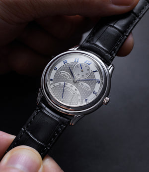 luxury rare pre-owned Paul Gerber Retro Twin 158 White Gold preowned watch at A Collected Man London