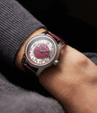 on the wrist Petermann Bédat 1967 Deadbeat Seconds  Stainless Steel preowned watch at A Collected Man London