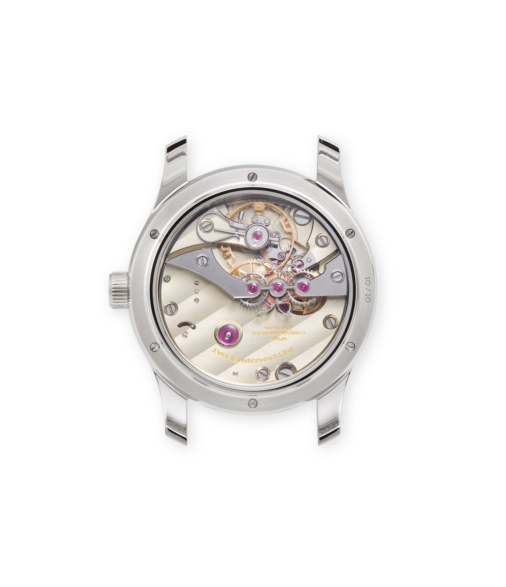 caseback Petermann Bédat 1967 Deadbeat Seconds  Stainless Steel preowned watch at A Collected Man London