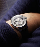 on the wrist Platinum Petermann Bédat Split-Seconds 2941  preowned watch at A Collected Man London