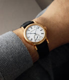 on wrist Simplicity  Philippe Dufour Rose Gold preowned watch at A Collected Man London