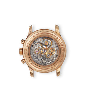 caseback Roger Dubuis Hommage Chronograph H40 560 Rose Gold preowned watch at A Collected Man London