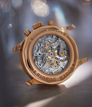 caseback Roger Dubuis Hommage Chronograph H40 560 Rose Gold preowned watch at A Collected Man London