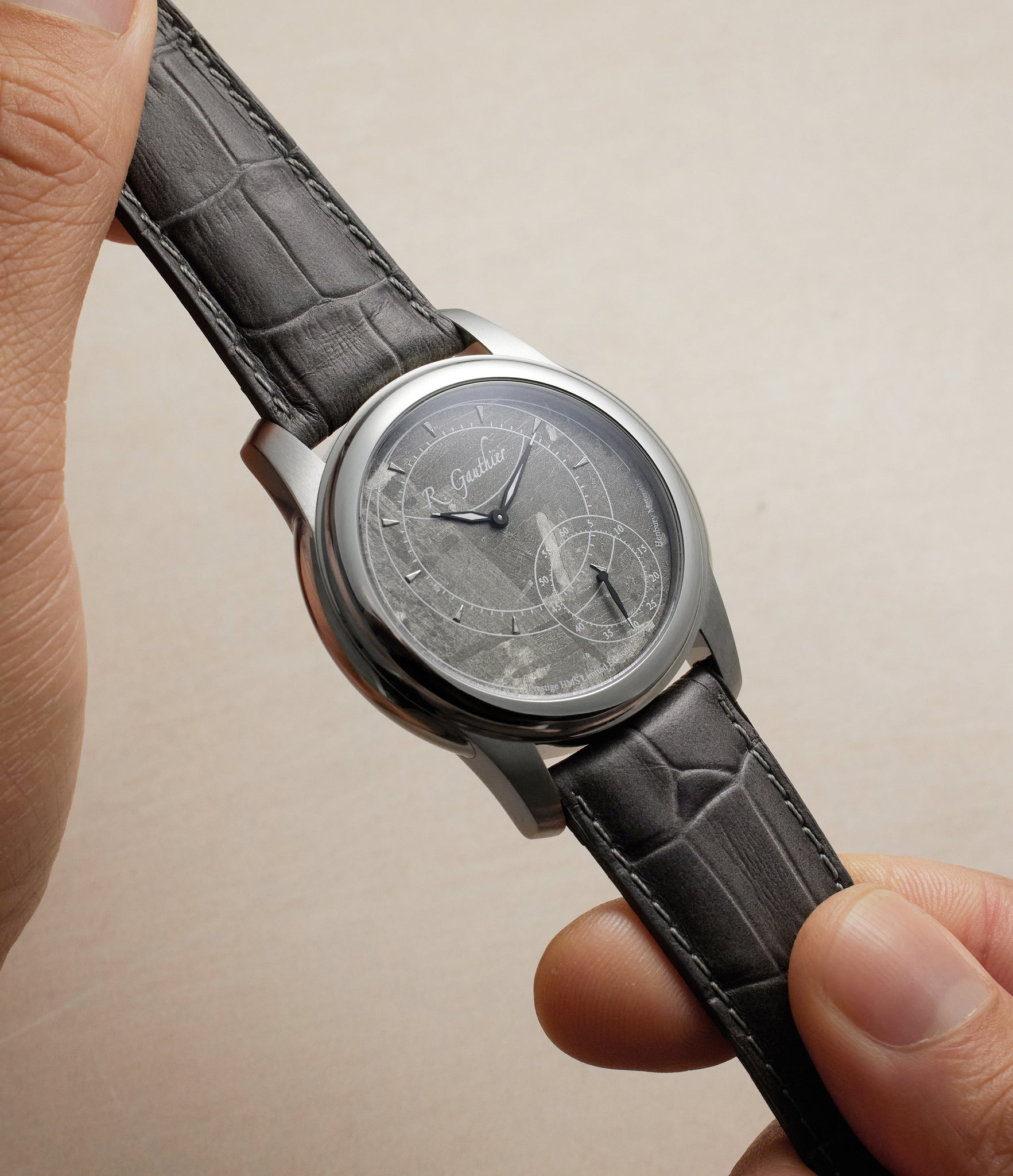 luxury rare pre-owned Romain Gauthier HMS Prestige MON00027 Stainless Steel preowned watch at A Collected Man London