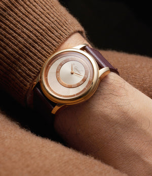 on wrist Romain Gauthier Prestige HM  Rose Gold preowned watch at A Collected Man London