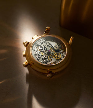 caseback Ulysse Nardin Split Seconds Chronograph  Yellow Gold preowned watch at A Collected Man London