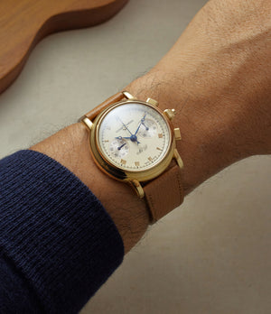 on the wrist Ulysse Nardin Split Seconds Chronograph  Yellow Gold preowned watch at A Collected Man London