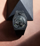 Front Dial | Urwerk UR-100V Full Black Titanium Jacket | UR100 VFTJ BLACK | Titanium | A Collected Man | Available Worldwide