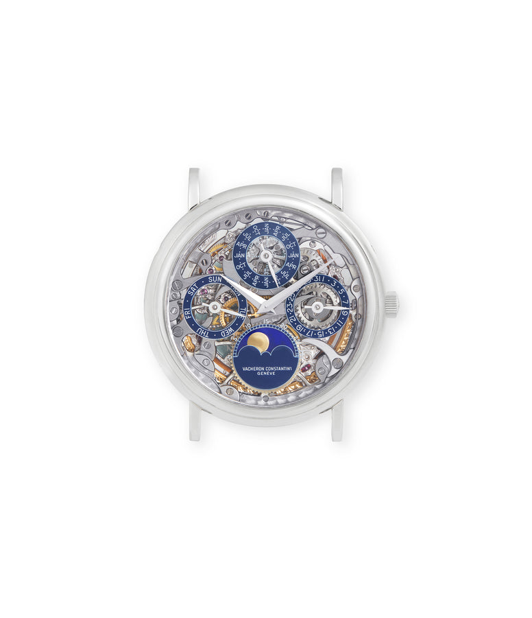 buy Vacheron Constantin Skeletonised Perpetual Calendar 43032P Platinum preowned watch at A Collected Man London