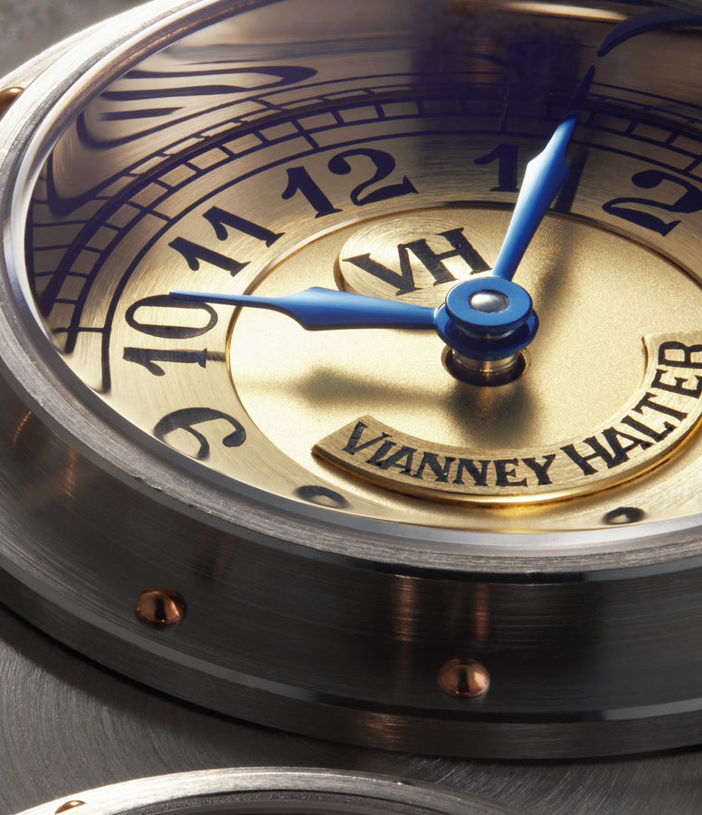 rare Vianney Halter Antiqua Perpetual Calendar  White Gold preowned watch at A Collected Man London