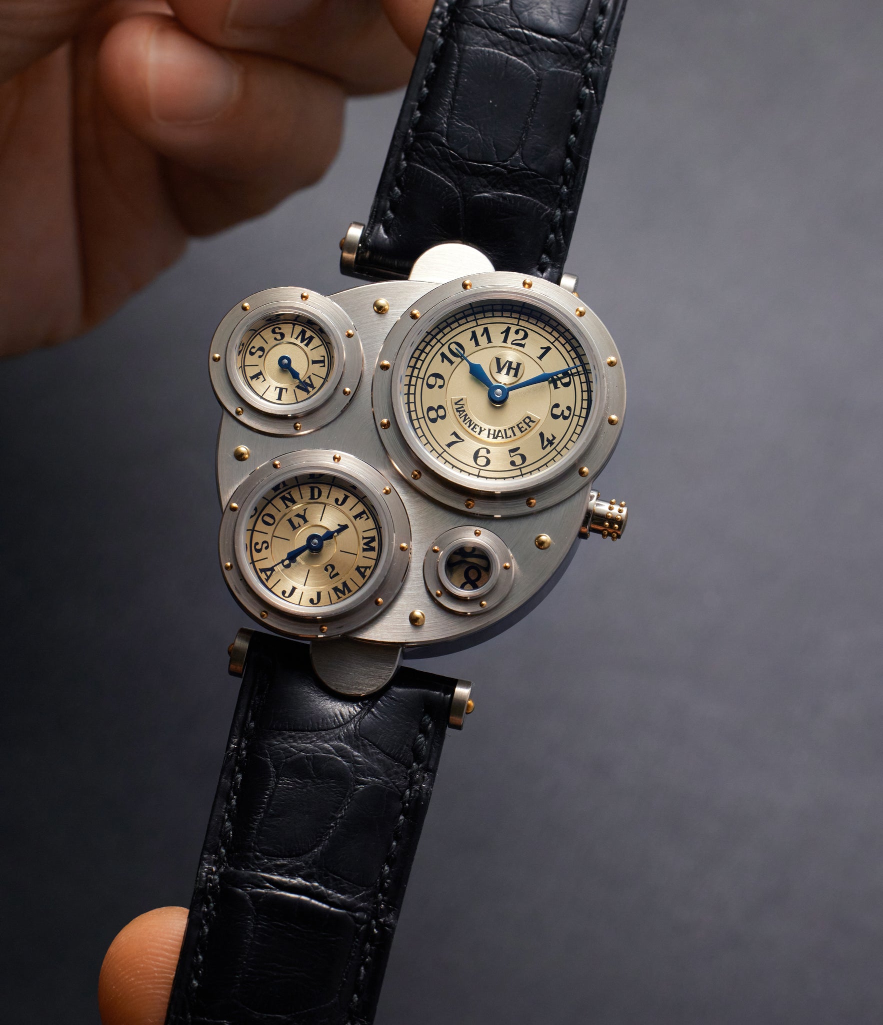 preowned Vianney Halter Antiqua Perpetual Calendar  White Gold preowned watch at A Collected Man London