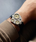 on the wrist Vianney Halter Antiqua Perpetual Calendar  White Gold preowned watch at A Collected Man London