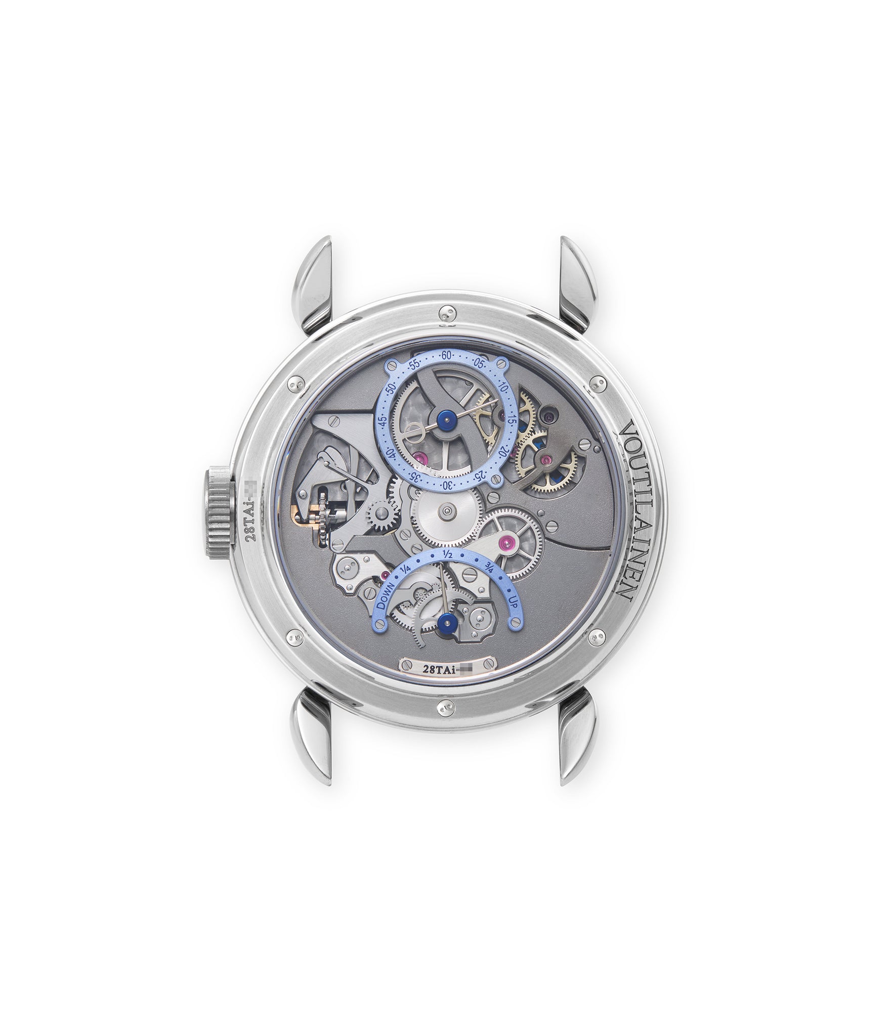 caseback Voutilainen 28TAi  Tantalum preowned watch at A Collected Man London