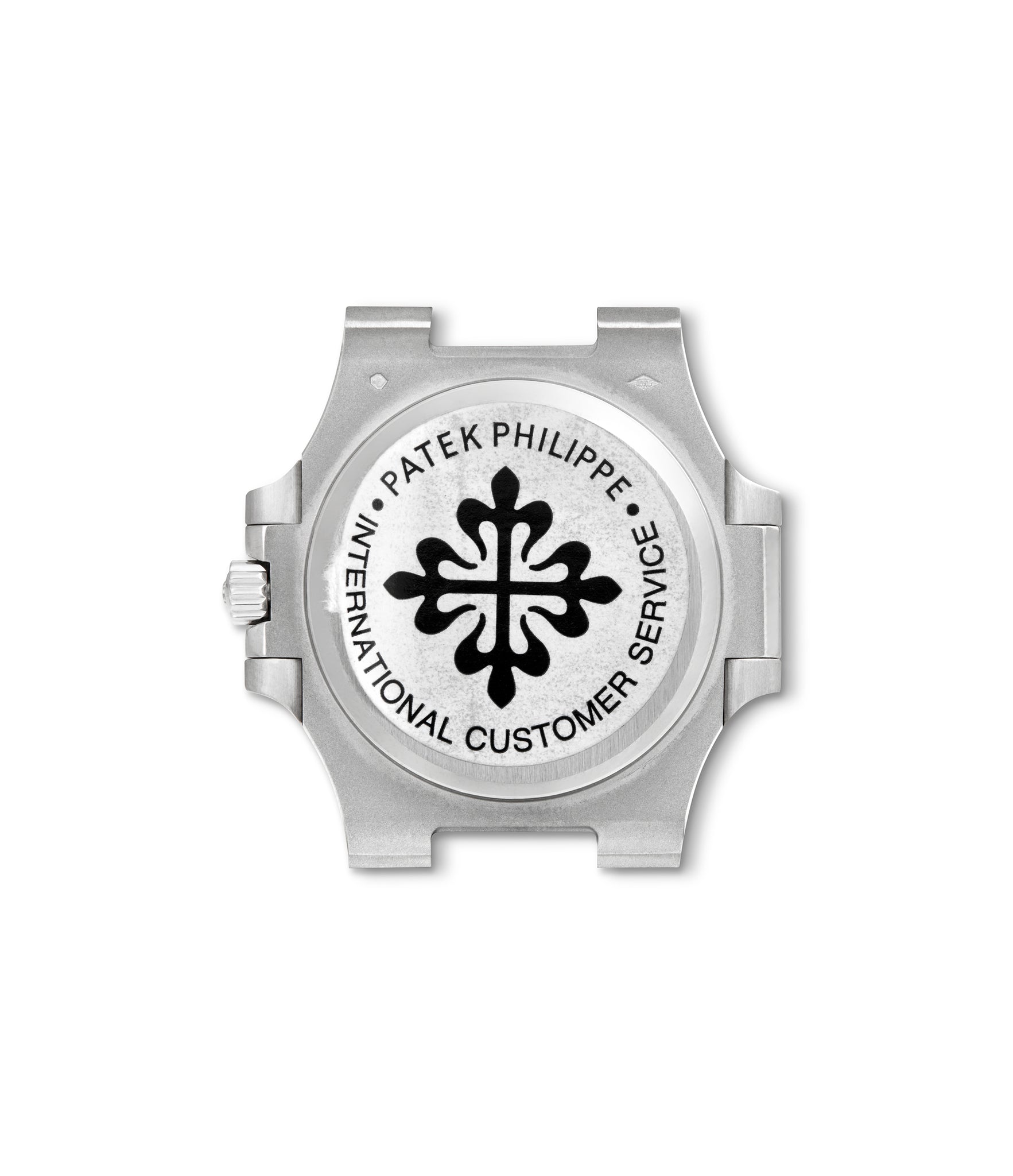 caseback Patek Philippe Nautilus 3800/1P Platinum preowned watch at A Collected Man London