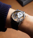 on the wrist Romain Gauthier Logical One MON00164 White Gold preowned watch at A Collected Man London