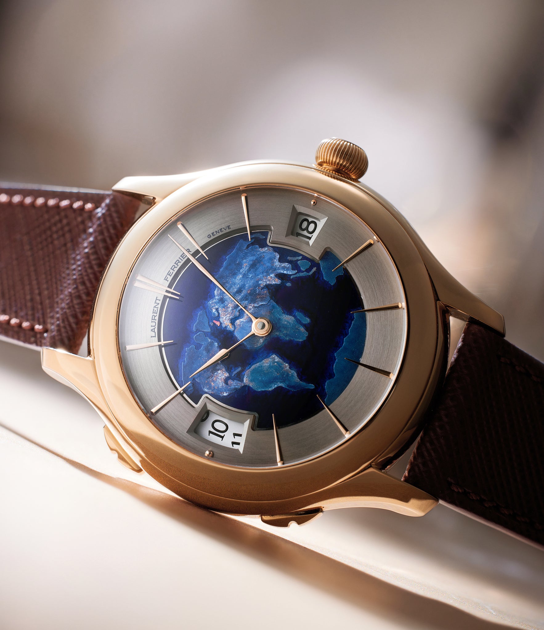 buy Laurent Ferrier Galet Traveller   Red Gold preowned watch at A Collected Man London
