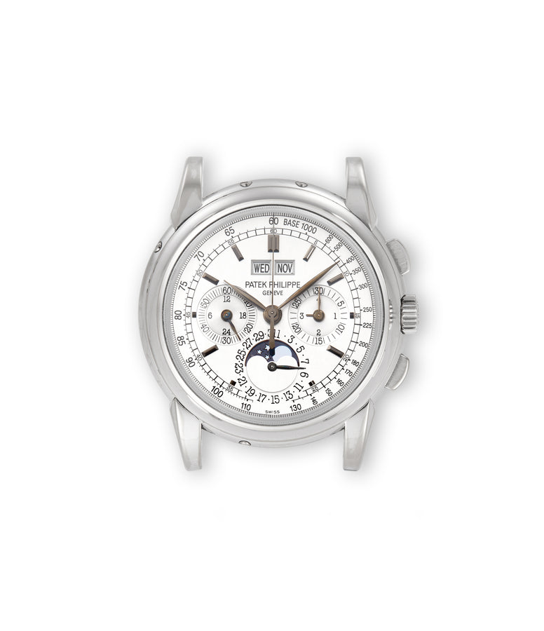 buy Patek Philippe Perpetual Calendar Chronograph 5970G-001 White Gold preowned watch at A Collected Man London