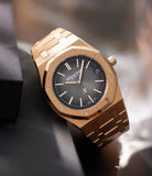 rare Audemars Piguet Royal Oak Jumbo 16202OR Rose Gold preowned watch at A Collected Man London