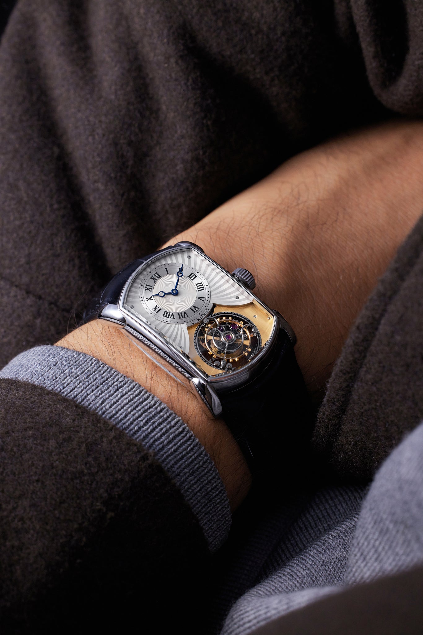 on the wrist Christian Klings Tourbillon  Platinum preowned watch at A Collected Man London