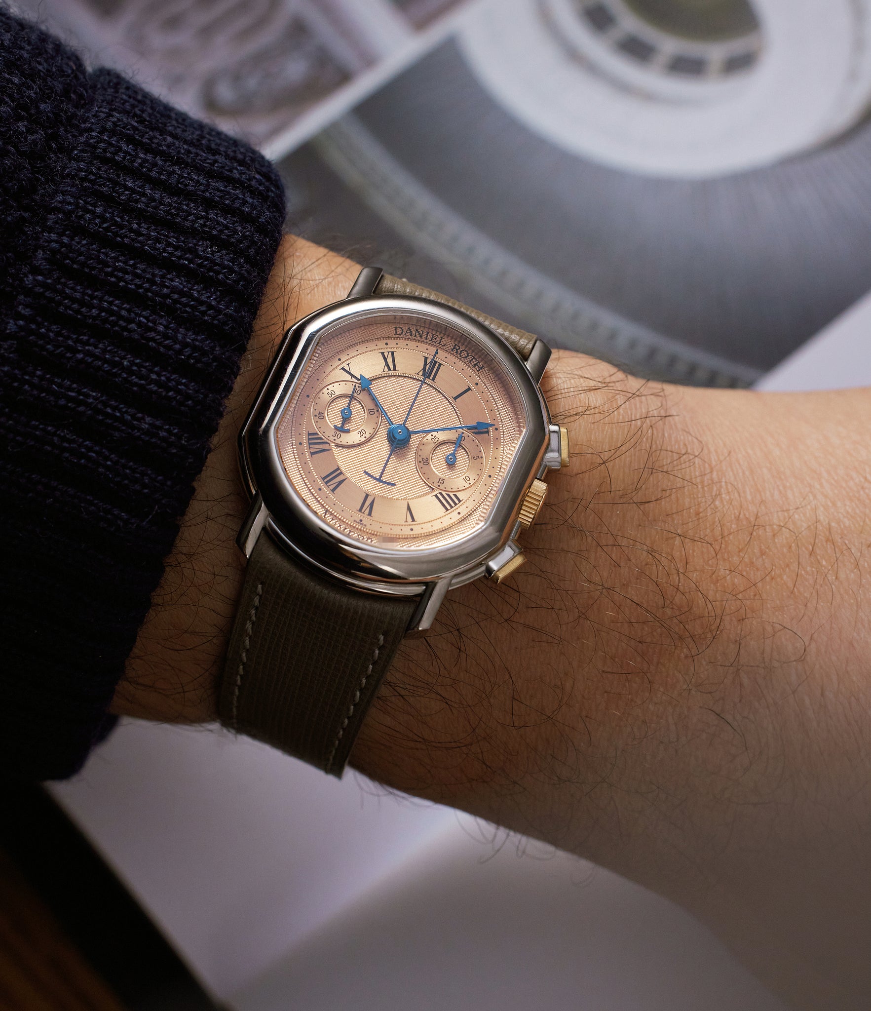 on the wrist Daniel Roth Chronograph C147 White Gold preowned watch at A Collected Man London