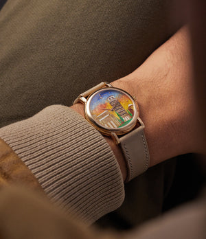on the wrist Ulysse Nardin San Marco 136-77-9/PISA Yellow Gold preowned watch at A Collected Man London