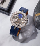 independent watchmaker Gerald Genta Perpetual Calendar  Platinum preowned watch at A Collected Man London