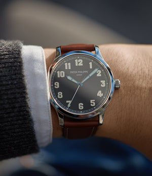 pre-owned Patek Philippe Calatrava Pilot's 5522A-001 time-only pre-owned watch for sale online at A Collected Man London UK specialist