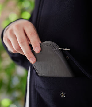 Amsterdam, one-watch One-watch slim pouch in steel grey Saffiano leather | Available World Wide | A Collected Man