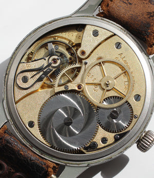 A. Lange & Söhne B-uhr World War II Pilot's Navigator's rare watch  steel manual-winding vintage pre-owned watch with black dial and original brown strap