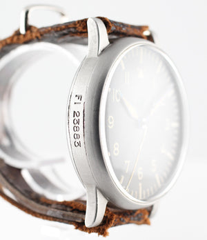 A. Lange & Söhne B-uhr World War II Pilot's Navigator's rare watch  steel manual-winding vintage pre-owned watch with black dial and original brown strap