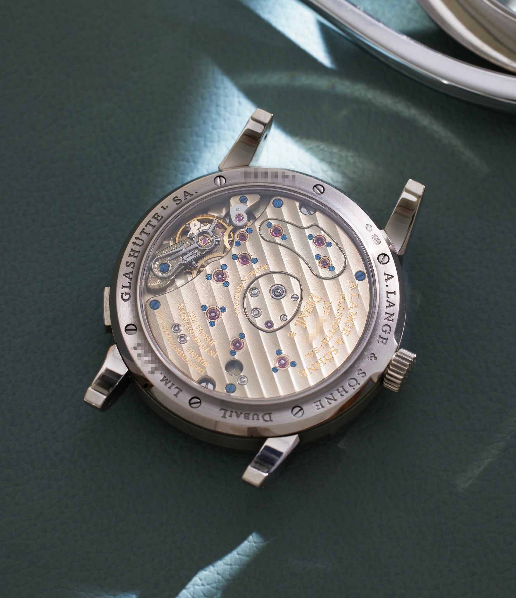 A.Lange & Söhne | Lange 1 “Soirée” Dubail 110.049 | White Gold | A Collected Man | Available worldwide | Back of watch