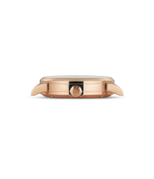 Crown side | luxury rare pre-owned A. Lange & Söhne Lange 1 111.032 Rose Gold preowned watch at A Collected Man London