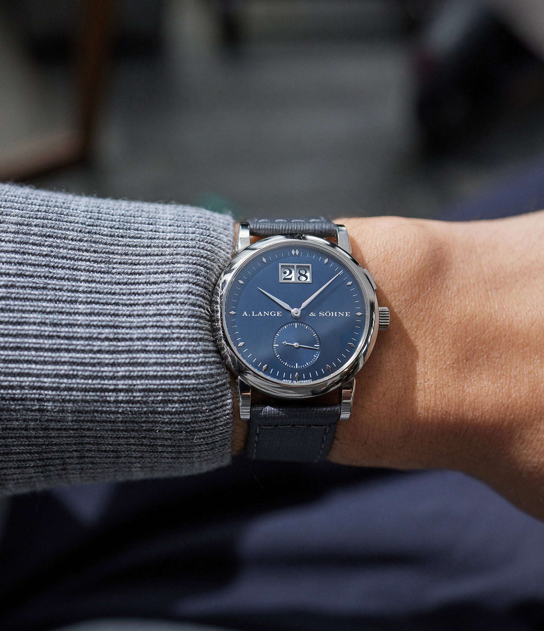 A. Lange & Söhne Saxonia | Blue Dial | White Gold | Buy at a Collected Man | Available Worldwide