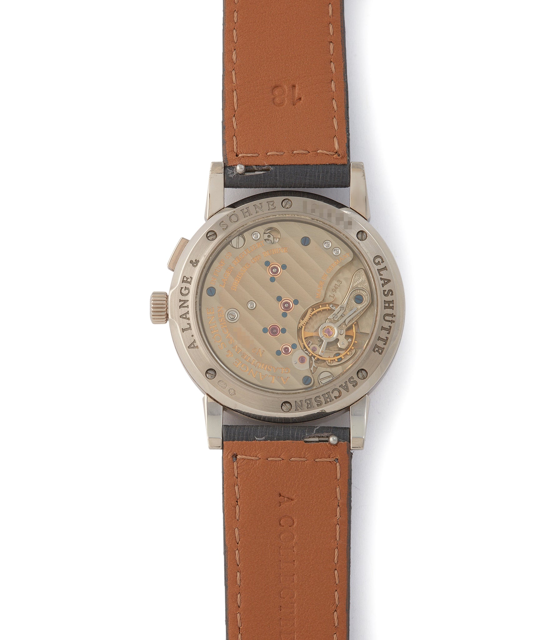 A. Lange & Söhne Saxonia | Sapphire Caseback | White Gold |Buy at a Collected Man | Available Worldwide