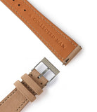 Buy Istanbul Molequin watch strap light nude nubuck leather quick-release springbars buckle handcrafted European-made for sale online at A Collected Man London