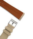 Buy saffiano quality watch strap in desert beige from A Collected Man London, in short or regular lengths. We are proud to offer these hand-crafted watch straps, thoughtfully made in Europe, to suit your watch. Available to order online for worldwide delivery.