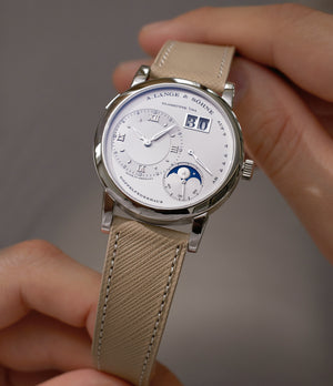 Buy saffiano quality watch strap in desert beige from A Collected Man London, in short or regular lengths. We are proud to offer these hand-crafted watch straps, thoughtfully made in Europe, to suit your watch. Available to order online for worldwide delivery.